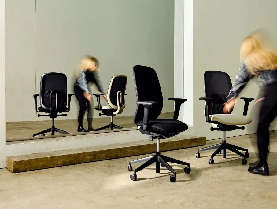 lady cleaning office chair fabric